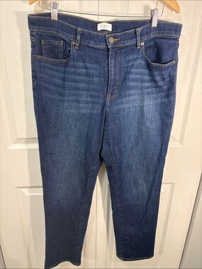 LOFT Modern Straight Ankle Jeans | Dark Wash Stretch Denim